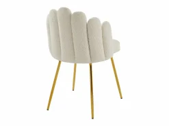 Vente-unique Conjunto de 2 sillas de tejido bouclé y metal dorado - - ALTINAM de Pascal MORABITO Crema Best