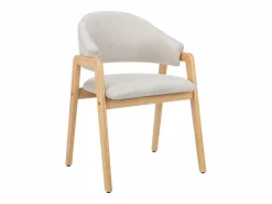 Vente-unique Sillas Y Lotes De Sillas|Conjunto de 2 sillas de tela y madera de caucho - y natural - SOLUNA