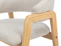 Vente-unique Sillas Y Lotes De Sillas|Conjunto de 2 sillas de tela y madera de caucho - y natural - SOLUNA