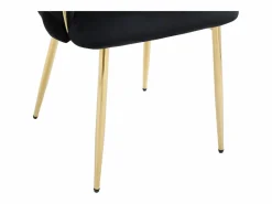 Vente-unique Sillas Y Lotes De Sillas|Conjunto de 2 sillas de terciopelo y metal dorado - - ELEGANO