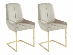 Conjunto de 2 sillas de terciopelo y metal - - BERLONA^Vente-unique Hot