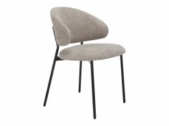 Conjunto de 4 sillas en tejido texturizado y metal negro - Taupe - VOSINIA^Vente-unique Best