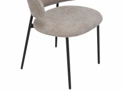Conjunto de 4 sillas en tejido texturizado y metal negro - Taupe - VOSINIA^Vente-unique Best