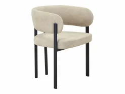 Conjunto de 6 sillas en tela y metal negro - - CIBARO^Vente-unique Outlet