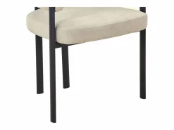 Conjunto de 6 sillas en tela y metal negro - - CIBARO^Vente-unique Outlet