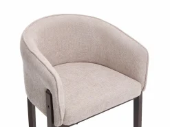 Vente-unique Sillas Y Lotes De Sillas|Conjunto de 2 sillas en tela texturizada y madera de hevea natural oscuro - - LYLABA