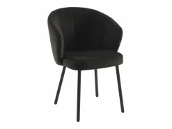 Vente-unique Conjunto de 2 sillas en tela y metal - - TANURY Negro Best