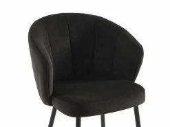 Vente-unique Conjunto de 2 sillas en tela y metal - - TANURY Negro Best