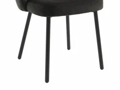 Vente-unique Conjunto de 2 sillas en tela y metal - - TANURY Negro Best