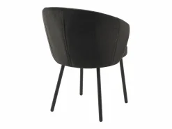 Vente-unique Conjunto de 2 sillas en tela y metal - - TANURY Negro Best