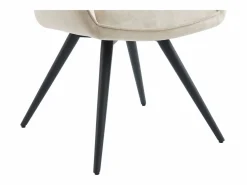 Conjunto de 6 sillas giratorias con reposabrazos en tela y metal negro - - GULSUN^Maison Céphy Clearance