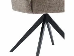 Vente-unique Sillas Y Lotes De Sillas|Conjunto de 6 sillas pivotantes Con reposabrazos de tela y metal - Gris - KONYA