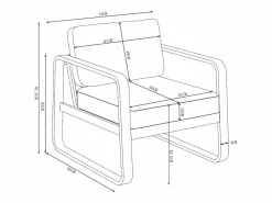 MYLIA Salones De Jardín|Conjunto de 2 sillones de jardín de aluminio - con cojines beige - LOMIA de