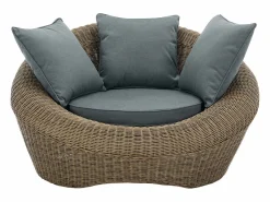 MYLIA Conjunto de 2 sillones de jardín de resina trenzada natural oscuro - WHITEHEAVEN de Color natural oscuro Hot