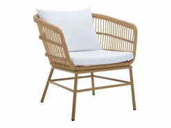 MYLIA Conjunto de 2 sillones de jardín de resina trenzada - Natural claro - LOUSINI de Color natural claro Best