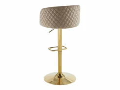 Vente-unique Muebles De Bar|Taburete Alto|Conjunto de 2 taburete de bar de terciopelo y metal dorado - Altura ajustable - - PERLANITA