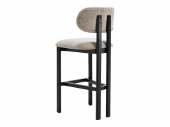 Conjunto de 2 taburetes de bar en tela texturizada y madera de hevea negra - - YELAZ^Vente-unique Outlet