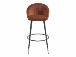 Vente-unique Muebles De Bar|Taburete Alto|Conjunto de 2 taburetes de bar de terciopelo y metal - - ELIRAM