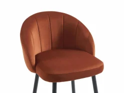 Vente-unique Muebles De Bar|Taburete Alto|Conjunto de 2 taburetes de bar de terciopelo y metal - - ELIRAM