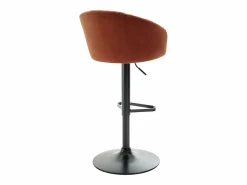 Vente-unique Conjunto de 2 taburetes de bar de terciopelo y metal negro - - DORALIZ Terracota Sale