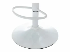 Vente-unique Conjunto de 2 taburetes de bar de tela y metal blanco - Beige - KIYOLA Beige / Blanco Discount