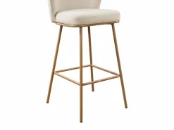 Conjunto de 2 taburetes de bar en tela texturizada y metal con efecto madera - y Natural - SENORASE^Vente-unique Outlet