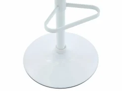 Vente-unique Muebles De Bar|Taburete Alto|Conjunto de 2 taburetes de bar de terciopelo y metal blanco - Altura ajustable - Crema - PEGA