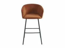 Vente-unique Muebles De Bar|Taburete Alto|Conjunto de 2 taburetes de tela y metal negro - - LAZONI by Pascal Morabito