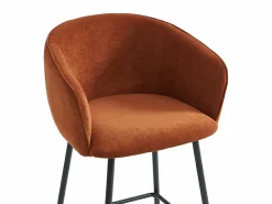 Vente-unique Muebles De Bar|Taburete Alto|Conjunto de 2 taburetes de tela y metal negro - - LAZONI by Pascal Morabito