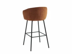 Vente-unique Muebles De Bar|Taburete Alto|Conjunto de 2 taburetes de tela y metal negro - - LAZONI by Pascal Morabito