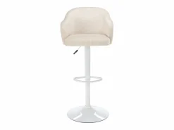 Vente-unique Muebles De Bar|Taburete Alto|Conjunto de 2 taburetes de bar de tela y metal - y blanco - CARSTEN