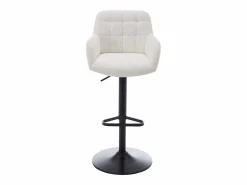 Vente-unique Muebles De Bar|Taburete Alto|Conjunto de 2 taburetes de bar de tela rizada y metal - Altura ajustable - - PEGA