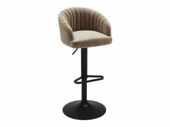Vente-unique Conjunto de 2 taburetes de bar - Tela y metal - - DORALIZ Beige