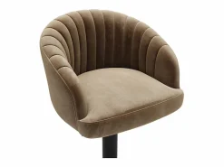 Vente-unique Conjunto de 2 taburetes de bar - Tela y metal - - DORALIZ Beige