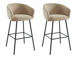 Conjunto de 2 taburetes de tela y metal negro - - LAZONI by Pascal Morabito^Vente-unique Discount