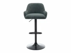 Vente-unique Conjunto de 2 taburetes de pana y metal negro - Altura ajustable - Verde - LILIYA Verde pino Discount