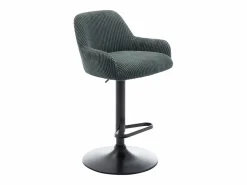 Vente-unique Conjunto de 2 taburetes de pana y metal negro - Altura ajustable - Verde - LILIYA Verde pino Discount