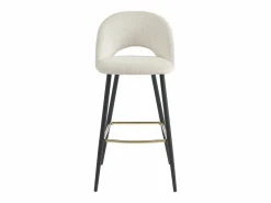 Vente-unique Conjunto de 2 taburetes de bar de pana y metal - - FINCHY by Pascal Morabito Crema Sale