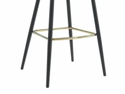 Vente-unique Conjunto de 2 taburetes de bar de pana y metal - - FINCHY by Pascal Morabito Crema Sale