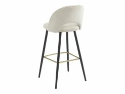 Vente-unique Conjunto de 2 taburetes de bar de pana y metal - - FINCHY by Pascal Morabito Crema Sale