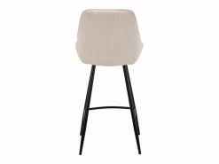 Conjunto de 2 taburetes de bar de terciopelo acanalado y metal negro - - MASURIE^Vente-unique Discount