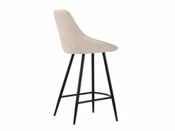 Conjunto de 2 taburetes de bar de terciopelo acanalado y metal negro - - MASURIE^Vente-unique Discount