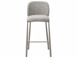 Vente-unique Conjunto de 2 taburetes en tela texturizada y metal topo - - JIZAK Beige Discount