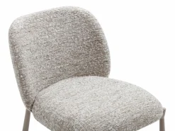 Vente-unique Conjunto de 2 taburetes en tela texturizada y metal topo - - JIZAK Beige Discount