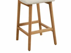 Conjunto de 2 taburetes en tela texturizada y madera de hevea natural - - LEDIRA^Vente-unique Best