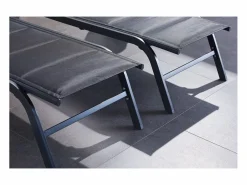Concept-Usine Conjunto de 2 tumbonas de aluminio LISBOA Negro Best