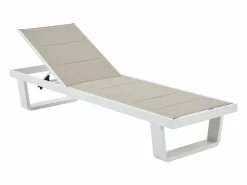 Conjunto de 2 tumbonas de aluminio y textilene - y blanco - NABUNA de^MYLIA Clearance