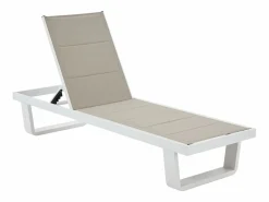Conjunto de 2 tumbonas de aluminio y textilene - y blanco - NABUNA de^MYLIA Clearance