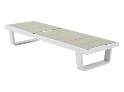 Conjunto de 2 tumbonas de aluminio y textilene - y blanco - NABUNA de^MYLIA Clearance