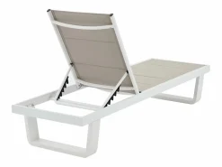 Conjunto de 2 tumbonas de aluminio y textilene - y blanco - NABUNA de^MYLIA Clearance